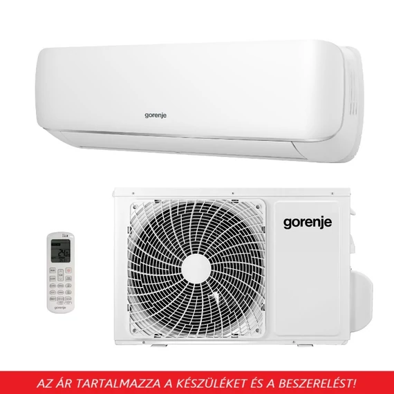 Gorenje Pandora 3,4 kW klíma BESZERELÉSSEL légkondicionáló, fűtés -20°C-ig, beépített wifi, tálcafűtés - PAN35INKG/PAN35OUTKG